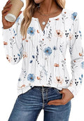 Zeagoo Womens Long Sleeve Tops 2026 V Neck Pleated Shirts Dressy Casual Tunic Blouses Loose Fit Fall Fashion Clothes